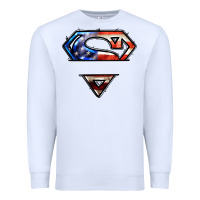 White super american flag logo Premium Sweatshirt - LillyAllenDesigns