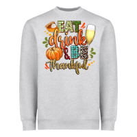 Heather Grey eat drink and be thankful Heavyweight Sweatshirt - CowGirlArtShop