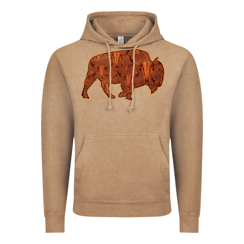 Bison Silhouette Red Skull Vintage Hoodie by Bettercallsaul | Teevron