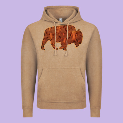 Bison Silhouette Red Skull Vintage Hoodie Designed By Bettercallsaul