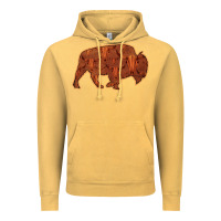 Vintage Mustard Bison Silhouette Red Skull Vintage Hoodie - Bettercallsaul