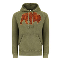 Vintage Olive Bison Silhouette Red Skull Vintage Hoodie - Bettercallsaul