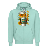 Seafoam Mama Needs Coffee Cup Zipper Hoodie - FaDigitalArtStudio