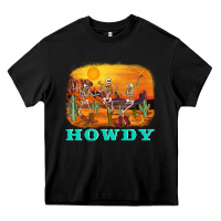 Black western skeleton Heavy Core Tee - AdoDesignShop