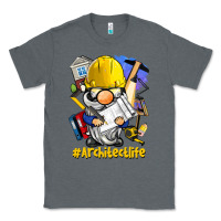 Charcoal Heather Architect life gnome Classic Tee - BarkalooDesign