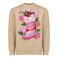 Mushroom pink christmas socks Heavyweight Sweatshirt - CowGirlArtShop