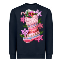 Pink Christmas Socks Heavyweight Sweatshirt | Teevron