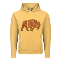 Vintage Mustard Western Vintage Bison Silhouette Vintage Hoodie - Bettercallsaul