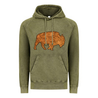 Vintage Olive Western Vintage Bison Silhouette Vintage Hoodie - Bettercallsaul