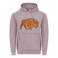 Western Vintage Bison Silhouette Vintage Hoodie | Teevron