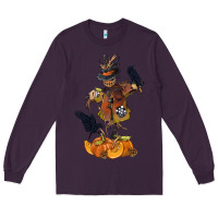 Scarecrow With Pumpkin Long Sleeve Tee | Teevron