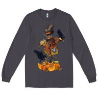 Smoke Scarecrow with Pumpkin Long Sleeve Tee - texasbilliewilder