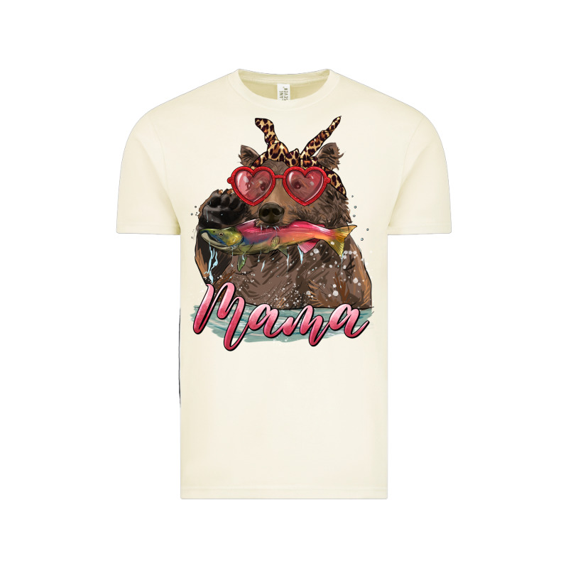 Mother's Day Glasses Leopard Bandana Mama Bear Hunting Fish Vintage Tee by RanaPortraitStore | Teevron