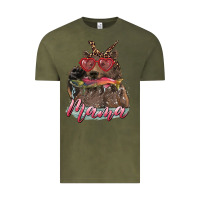 Vintage Olive Mother's Day Glasses Leopard Bandana Mama Bear Hunting Fish Vintage Tee - RanaPortraitStore