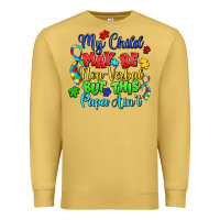 Antique Gold my child may be non verbal but this papa ain't Premium Sweatshirt - LillyAllenDesigns