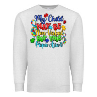 Oatmeal Heather my child may be non verbal but this papa ain't Premium Sweatshirt - LillyAllenDesigns
