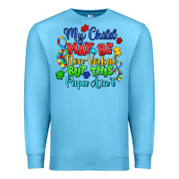 Ocean Blue my child may be non verbal but this papa ain't Premium Sweatshirt - LillyAllenDesigns