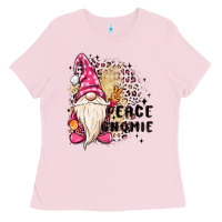 Bubblegum Pink peace gnomie Ladies Tee - MaliasSmallBusiness