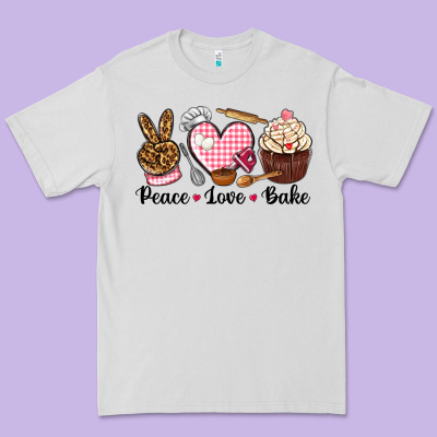 Peace Love Bake Premium Tee Designed By Nancycooperartshop