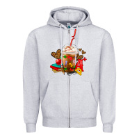 Heather Grey teacher frappe coffee Zipper Hoodie - FaDigitalArtStudio