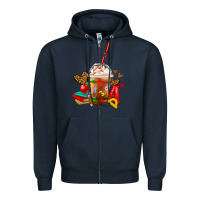 Navy teacher frappe coffee Zipper Hoodie - FaDigitalArtStudio