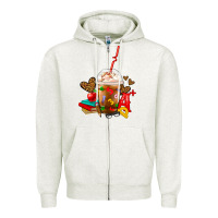 Oatmeal Heather teacher frappe coffee Zipper Hoodie - FaDigitalArtStudio