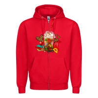 Red teacher frappe coffee Zipper Hoodie - FaDigitalArtStudio