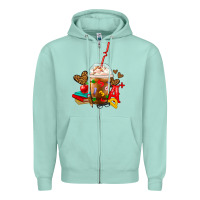 Seafoam teacher frappe coffee Zipper Hoodie - FaDigitalArtStudio