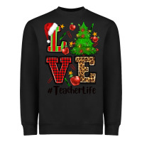 Black love teacher life christmas Heavyweight Sweatshirt - CowGirlArtShop