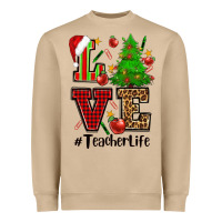 Mushroom love teacher life christmas Heavyweight Sweatshirt - CowGirlArtShop
