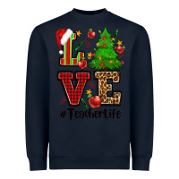 Navy love teacher life christmas Heavyweight Sweatshirt - CowGirlArtShop