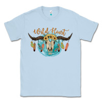 Dusty Blue Wild Heart Classic Tee - JahusDesignShop