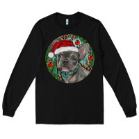 Black Frenchie Christmas Long Sleeve Tee - RanaPortraitStore