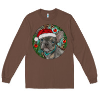 Chestnut Frenchie Christmas Long Sleeve Tee - RanaPortraitStore