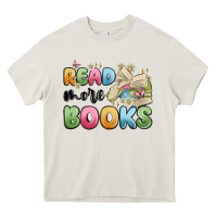 Cream read more books Heavy Core Tee - MaliasSmallBusiness
