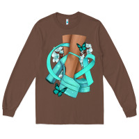 Ovarian Cancer Diva Teal Ribbon Long Sleeve Tee | Teevron