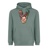 Sage farm life alphabet lowercase letters v Heavyweight Hoodie - BundleAndBundleShop