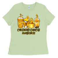 Matcha Childhood Cancer Awareness coffee cups Ladies Tee - NancyCooperArtShop