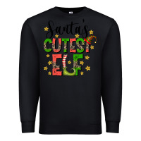 Black santas cutest elf Premium Sweatshirt - CowhideDigitalArt