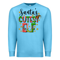 Ocean Blue santas cutest elf Premium Sweatshirt - CowhideDigitalArt