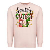 Pale Pink santas cutest elf Premium Sweatshirt - CowhideDigitalArt