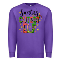 Purple santas cutest elf Premium Sweatshirt - CowhideDigitalArt