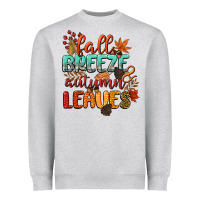 Heather Grey fall breeze and autumn leaves Heavyweight Sweatshirt - CowGirlArtShop