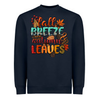 Navy fall breeze and autumn leaves Heavyweight Sweatshirt - CowGirlArtShop