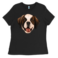 Black st bernard Ladies Tee - Jasminsmagicworld