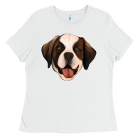 White st bernard Ladies Tee - Jasminsmagicworld