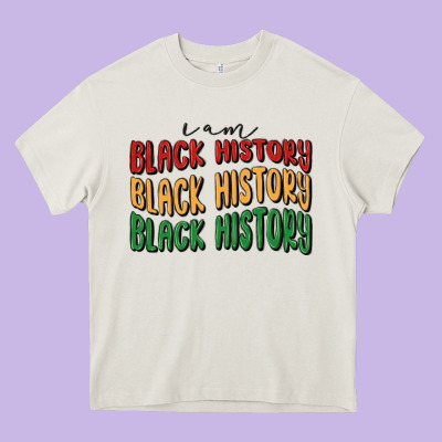 I Am Black History Heavy Core Tee Designed By Maliassmallbusiness