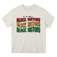 Cream i am black history Heavy Core Tee - MaliasSmallBusiness