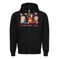 Black It's Game Day Y'all Baseball Coffee Cups Zipper Hoodie - FaDigitalArtStudio