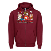Burgundy It's Game Day Y'all Baseball Coffee Cups Zipper Hoodie - FaDigitalArtStudio